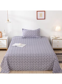 Buy 2-Piece Printed Bedsheet Set Double Size French Microfiber Grey in UAE