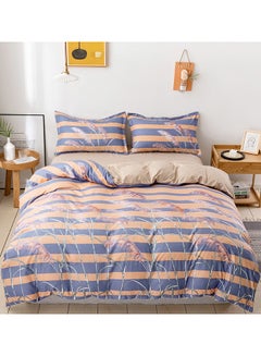 Buy 4-Piece Double Size Duvet Cover Set Microfiber Multicolour in UAE