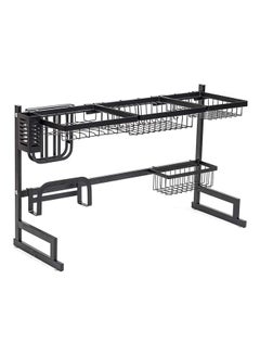 اشتري Stainless Steel Dish Drying Rack Over Sink Black 85x32x52cm في الامارات