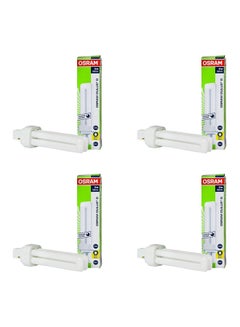 Buy Home Decorative High Qualtiy and Durable, 2 Pin Day Light Double Twin Tube CFL Bulb, 13 Watt Energy Saving Bulb(Pack of 4) white 25.4 x 25.4 x 25.4cm in UAE