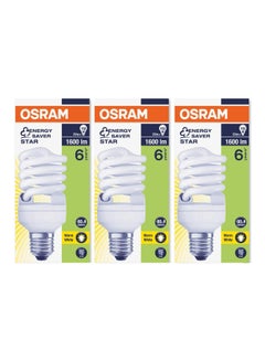 Buy Duluxstar Mini Twist Compact fluorescent integrated, Spiral Shape 23 Watt Screw - Base- E27, 1600 lm (Pack of 3) white 10 x 6 x 6 cmcm in UAE