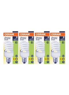 Buy Duluxstar Mini Twist Compact fluorescent integrated, Spiral Shape 23 Watt Screw - Base- E27, 1600 lm (Pack of 4) white 10 x 6 x 6 cmcm in UAE