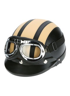 Buy Open Face Motorcycle Helmet With UV Goggles in UAE