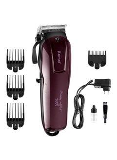Buy KM-2600 Rechargeable Electric Hair Clipper Red Wine 19x4.5x4.5cm in UAE