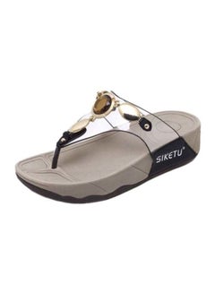 Buy Slip-on Casual Sandals Grey/Black in UAE