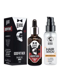 Buy Godfather Beard Oil Lite With Hair Serum Beard Oil 30, Hair Serum With Argan Oil 50ml in Saudi Arabia