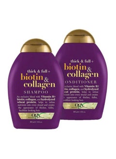 Buy 2-Piece Thick And Full Biotin And Collagen Shampoo And Conditioner Set 2x385ml in UAE