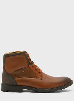 Buy Genuine Leather Casual Boots Brown in Saudi Arabia