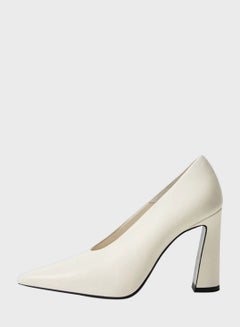 Buy High Heel Casual Pumps White in UAE