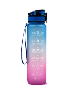 Buy Portable Sports Water Bottle Blue/Red 29.5 x 7.5cm in UAE