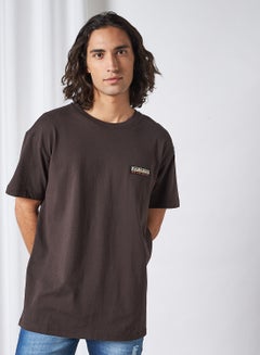 Buy Chest Logo Print Short Sleeve T-Shirt Choco Brown in UAE