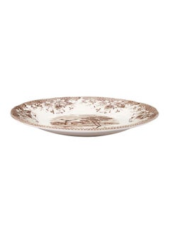 Buy Ceramic Salad Plate White/Brown 20.7cm in UAE