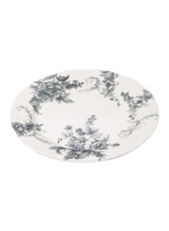 Buy Printed Ceramic Dinner Plate White/Grey/Black 31cm in UAE