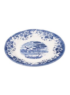 Buy Printed Ceramic Salad Plate White/Blue 20.7cm in UAE