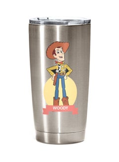 Buy Woody Toy Story Printed Stainless Steel Tumbler With Lid Woody Toy Story Silver in UAE