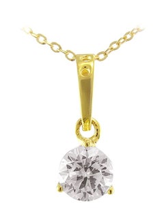 Buy 18 Karat Rose Solid Gold Diamonds Solitaire Chain With Pendant in UAE