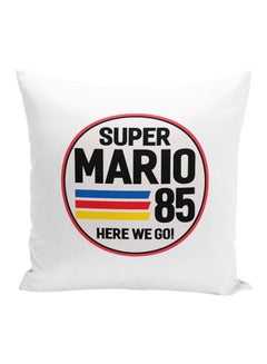 Buy Classic Mario Brother Printed Decorative Pillow White/Black/Red 16x16x7inch in UAE