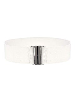 Buy Textured Elastic Belts White in UAE