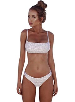 Buy 2-Piece Solid Bandage Bikini Set White in UAE