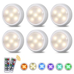 Buy 6 Piece Under Cabinet Lights with Remote Control RGBW Multicolor 15.00*7.70*13.50cm in UAE