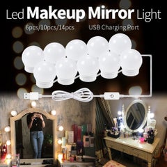 Buy LED Vanity Mirror Lights Kit with 6 Dimmable Light Bulbs White 26.00*7.00*17.00cm in Egypt