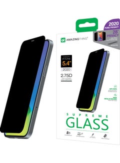 Buy Tempered Glass Screen Protector For iPhone 12 Mini Black in UAE