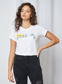 Buy Logo Print Short Sleeve T-Shirt White in UAE