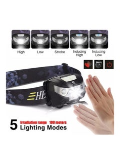 Buy Mini USB Rechargeable LED Headlamp IR Induction Headlight Camping Fishing Light 20 x 10 x 20cm in Saudi Arabia