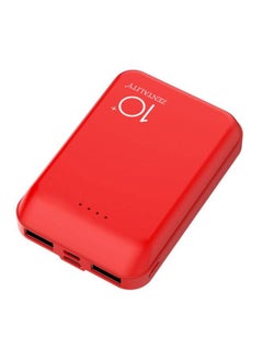 Buy 10000.0 mAh Dual USB Power Bank Red in Saudi Arabia