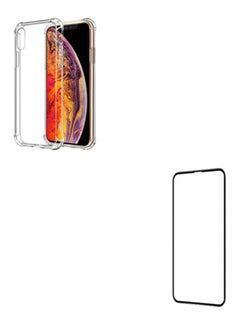 Buy Anti-Shock Protective Screen Protector With Case Cover For Apple iPhone XS Clear/Black in UAE