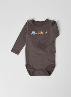 اشتري Baby Boys Car Patch Onesie Granite Grey في الامارات