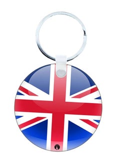 Buy 2-In-1 British Flag Printed Keychain And Necklace Blue/Red/White in Saudi Arabia