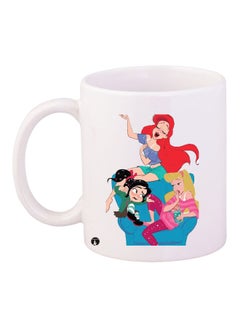 Buy Disney Princess Printed Coffee Mug White/Red/Blue 11ounce in UAE