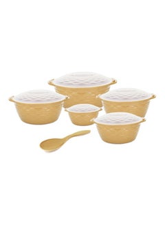 اشتري 10-Piece Brook Microware Plastic Set With Spatula بني / شفاف في السعودية