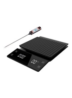 اشتري Food Scale With Waterproof Silicone Pad And Thermometer Black 18cm في الامارات