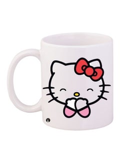 Buy Kitty Printed Coffee Mug White/Black/Red in UAE