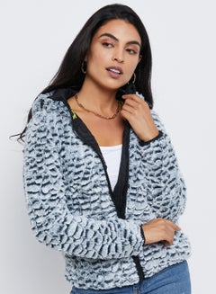 Buy Solid Textured Long Sleeves Sweater Blue in UAE