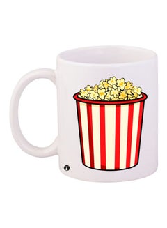 Buy Popcorn Printed Coffee Mug White/Red/Yellow in UAE