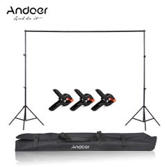 Buy 2x2m/6.6x6.6ft Studio Backdrop Stand Adjustable Photography Background Bracket With Carrying Bag Black in UAE