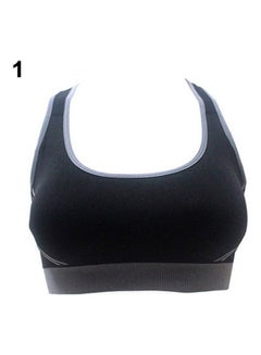 Buy Women Jogging Sports Bra Gymwear Fitness Crop Top Yoga Exercise Cross Strap Vest Black in Saudi Arabia
