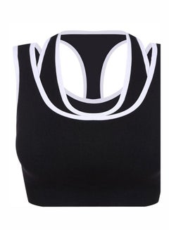 Buy Women Sportswear Vest Running Exercise Sports Underwear Breathable Bra Top Black in Saudi Arabia