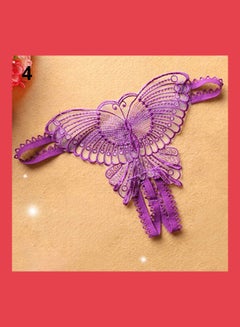 Buy Women Butterfly Thongs G-string V-string Panties Knickers Lingerie Underwear Purple in Saudi Arabia