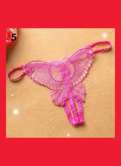 Buy Butterfly Design Thongs Rose-Red in Saudi Arabia