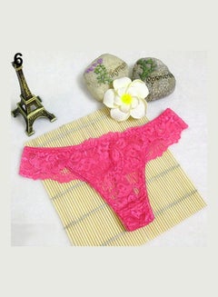 Buy Women Breathable Lace Panties Briefs Knickers Underwear Thongs G-String Rose-Red in Saudi Arabia