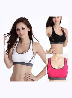 Buy Women Jogging Sports Bra Gym Wear Fitness Crop Top Yoga Exercise Cross Strap Vest White in UAE