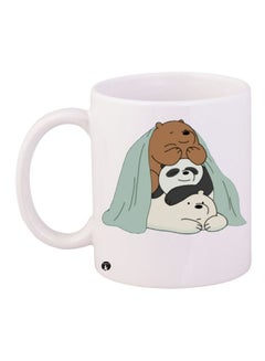Buy Cartoon Bear Printed Coffee Mug White/Brown/Black in Egypt
