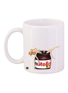 Buy Nutella Printed Coffee Mug White/Brown/Beige in UAE