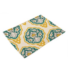 Buy Geometric Pattern Printed Kitchen Place Mat multicolour 32x42cm in Saudi Arabia