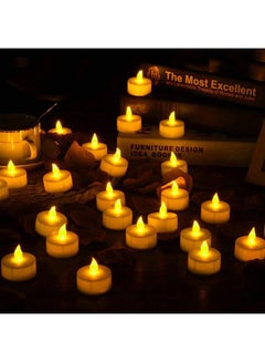 Buy 24-Piece LED Tea Light Candle Set White in Egypt