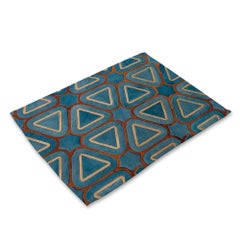 Buy Geometric Abstract Pattern Painted Home Kitchen Place Mat Multicolour 32x42cm in Saudi Arabia